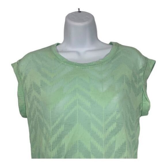 Express Womens Mint Green Chevron Pattern Top Size XS Cotton/Polyester - Picture 3 of 6